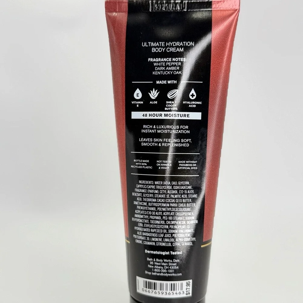 NEW Bath & Body Works The Men's Shop‎ Bourbon Body Cream 8 oz Shea Butter